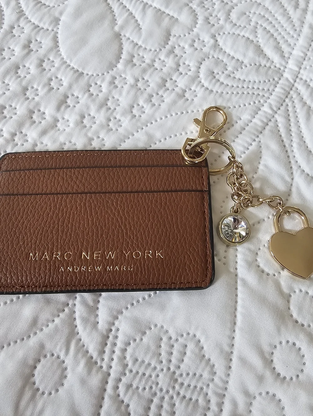 Marc New York Andrew Marc Pebbled Card Case Wallet Brown Size 2.5x4